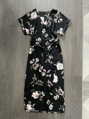 Floral Black Midi Dress Dress Suzie Shier XS new wedding party reception